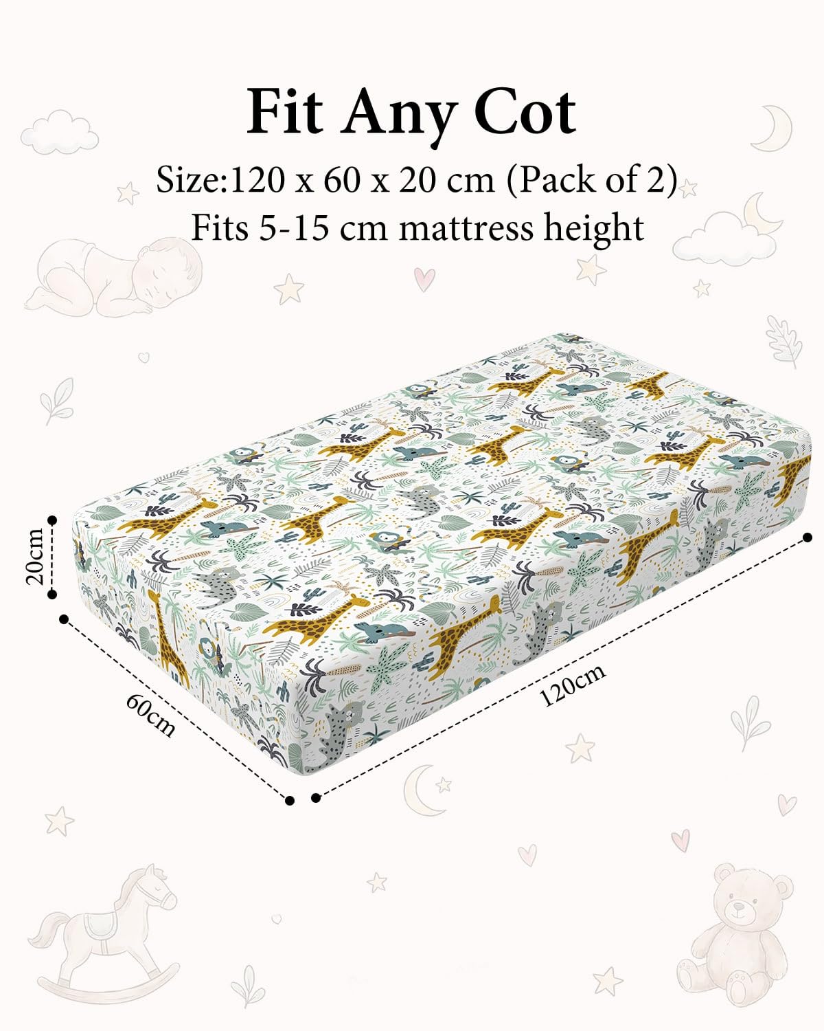 Yoofoss Moses Basket Sheets 41 x 84 cm, Fitted Soft & Breathable Microfiber Pram Sheet for Newborn Baby Boy and Girl, Crib Bassinet Mattress Protector Snuzpod Bedside 2 Pack