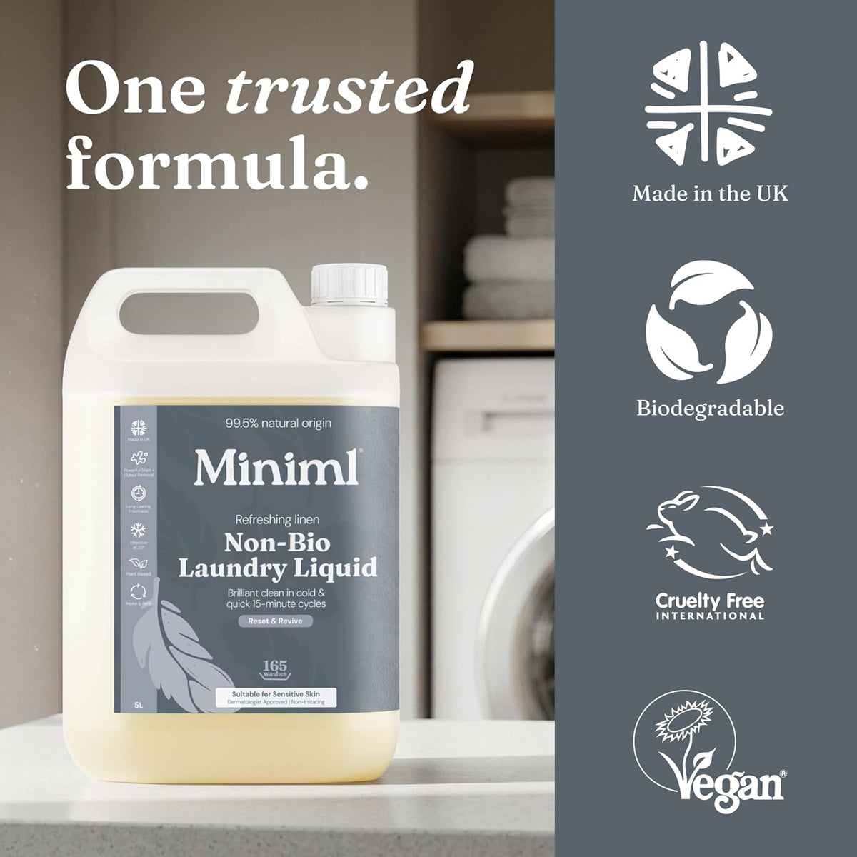 Miniml Eco Laundry Liquid Washing Detergent 5L Refill – Fresh Linen