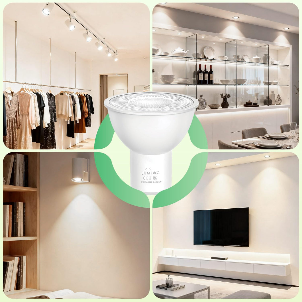 GU10 Led Bulbs Natural White 4000K, 5W Spotlight Light Bulb, 810LM Energy Saving LED Bulb, (50W Equivalent), Non-Flicker, Non-Dimmable, for Home Lighting, 10 Pack [Energy Class C]