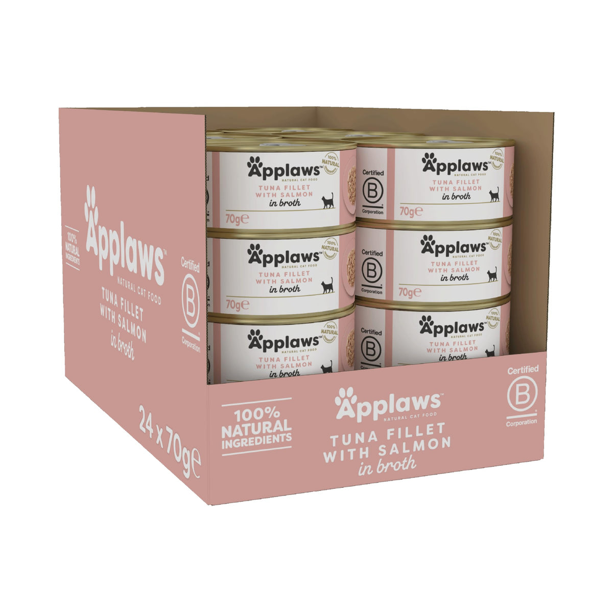 Applaws 100% Natural Wet Cat Food, Pouch Multipack Fish Selection in Broth, 70 g (24 x 70g) Pouches