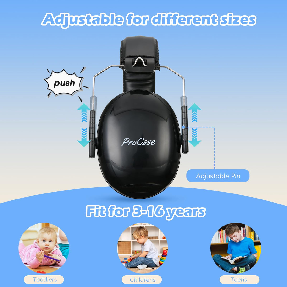 ProCase Ear Defenders for Children/Toddlers 3-16 Years SNR 27dB -Blue