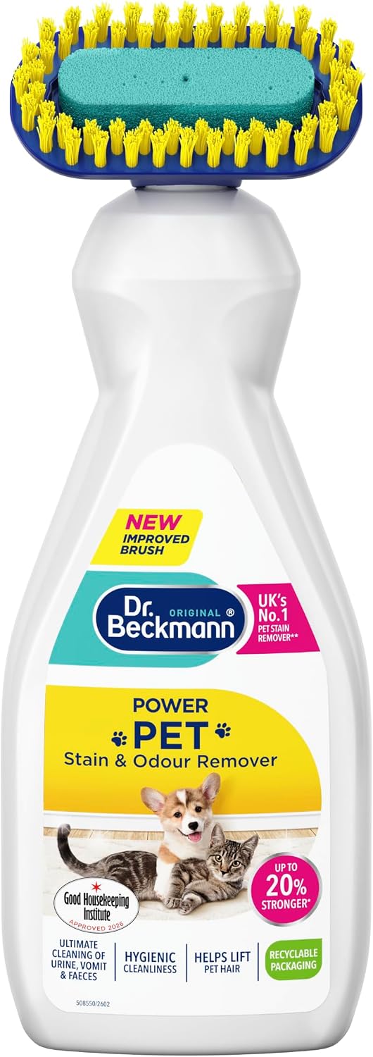 Dr. Beckmann Pet Stain & Odour Remover, Eliminates stains and odours caused by pets, incl. applicator brush, 650 ml
