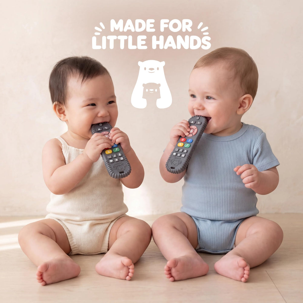 Infatot® Teething Toys for Baby Gifts – Chipmunk Silicone Mitten Teether, Soothing Glove for Infants, Baby Toys 0-6 Months, Soft Chewable Teether Toy to Prevent Finger Sucking, CM Blue.