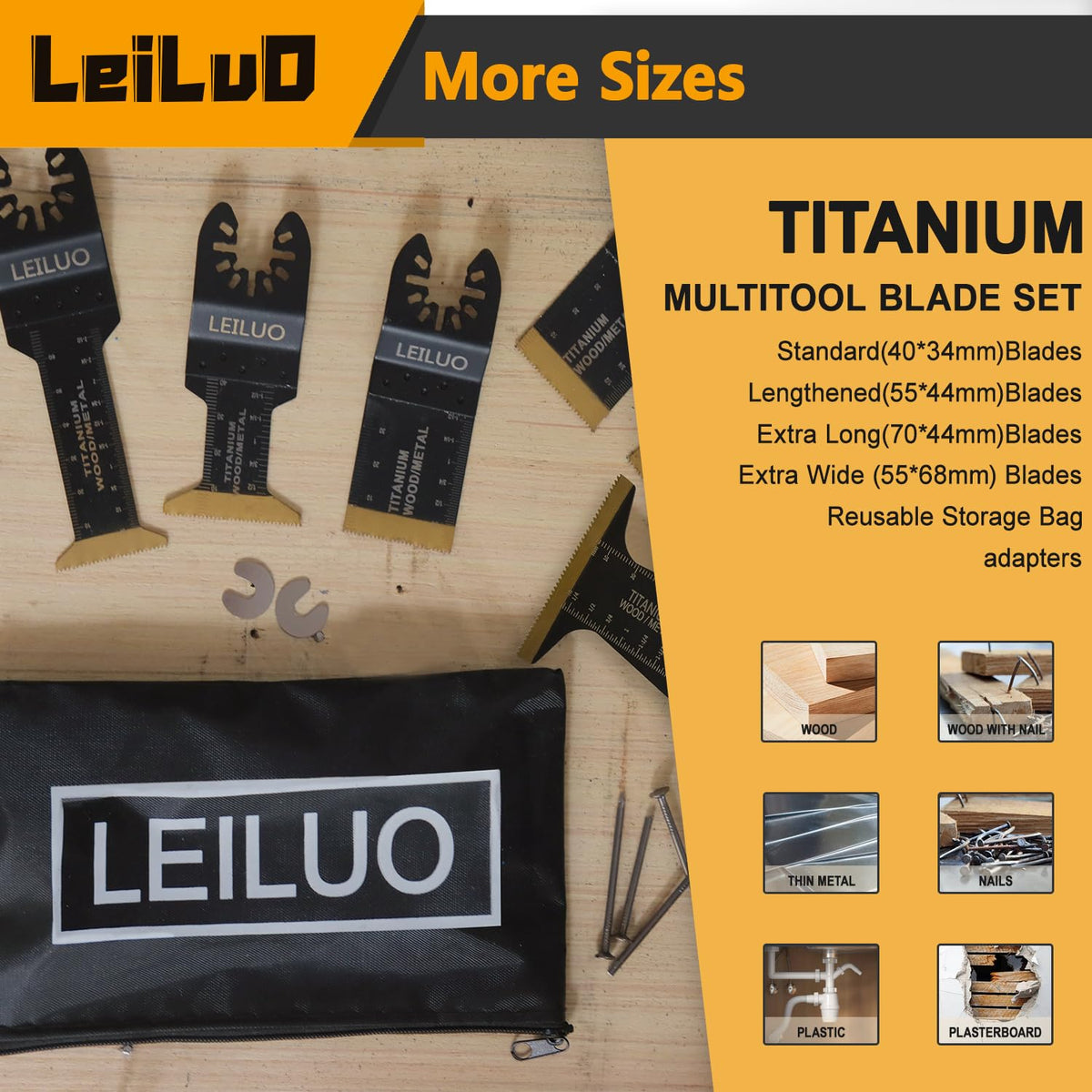 LEILUO 6Pcs Multitool Hook Blade, Multi Tool Hook Knife Blade Set