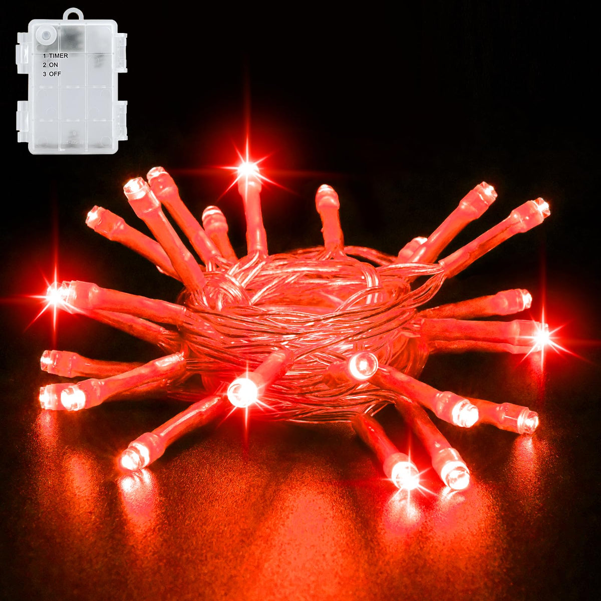 cshare Battery Fairy Lights, 2M 20 LED Fairy Lights Battery Operated with Timer, IP65 Waterproof String Lights for Jar Garden Camping Christmas Indoor Outdoor Decorations, Warm White