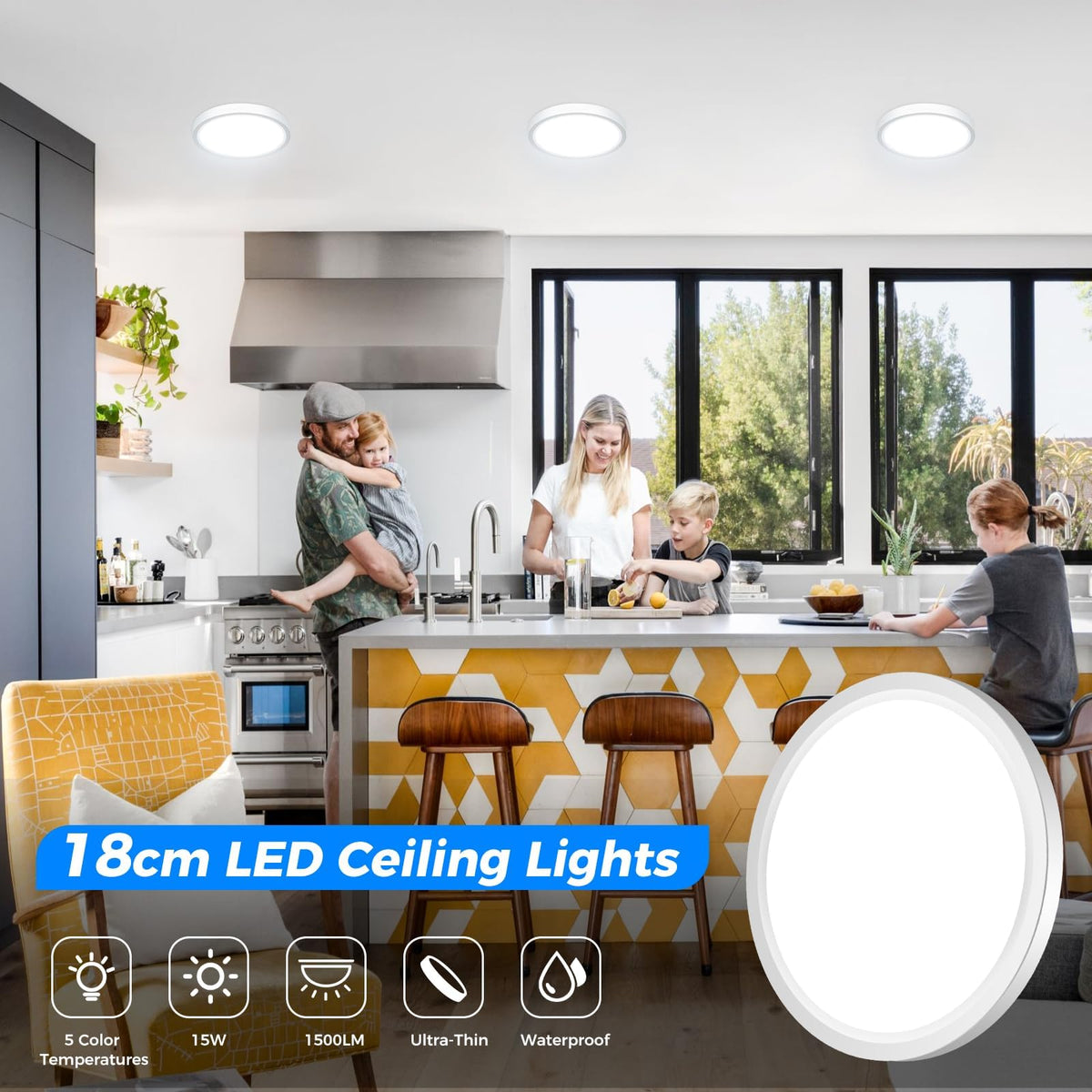 Peasur Bathroom Light, 3000K/3500K/4000K/5000K/6500K 5 Color Temperature