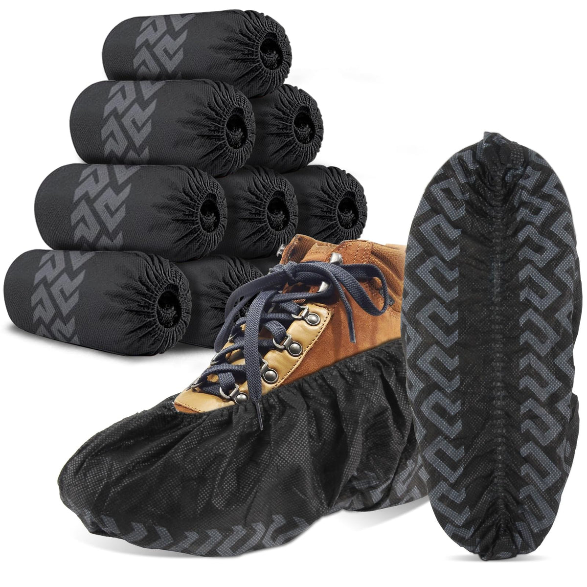 WUJUN 100/200 Pack Blue/Black Disposable Shoes Covers Boot Cover Waterproof, Dust-proof, Non-slip, One Size Fit Most, Protect Your Shoes, Carpets and Floors. Cleaning Accessories