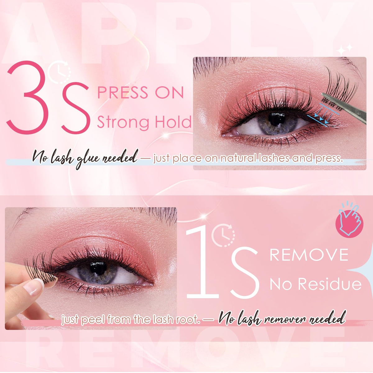 Sixstarhair Individual Eyelashes Kit Lash Clusters with Glue and Remover