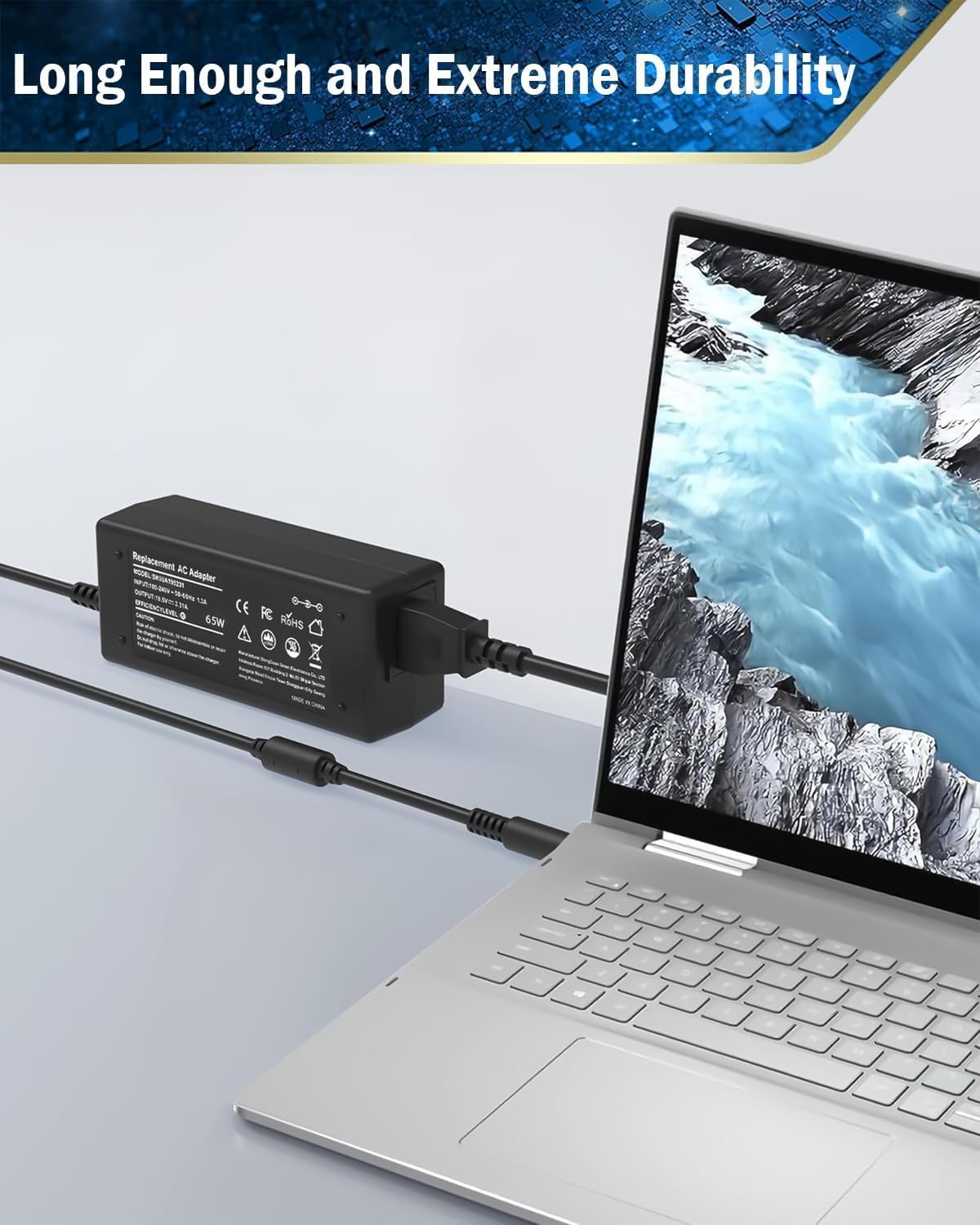 65W 45W Laptop Charger Compatible with Dell inspiron 11 13 14 15 17 3000 5000 7000 Series laptops Round Connects Chargers（ 4.5mm*3.0mm and 7.4 * 5.0mm）