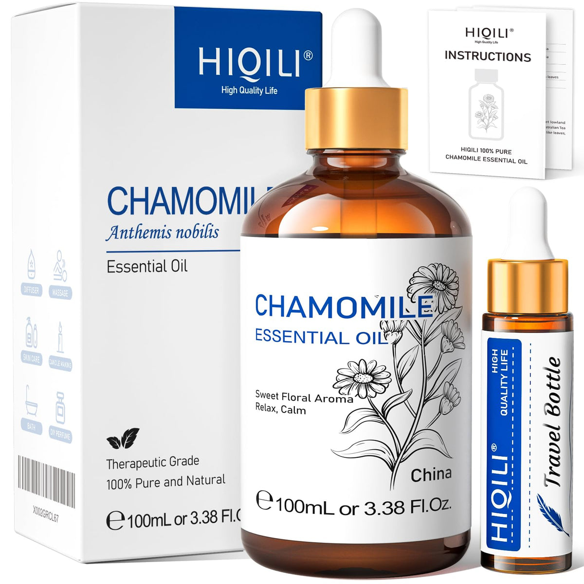 HIQILI Tea Tree Oil for Nail Fungus, Skin, Hair, Acne