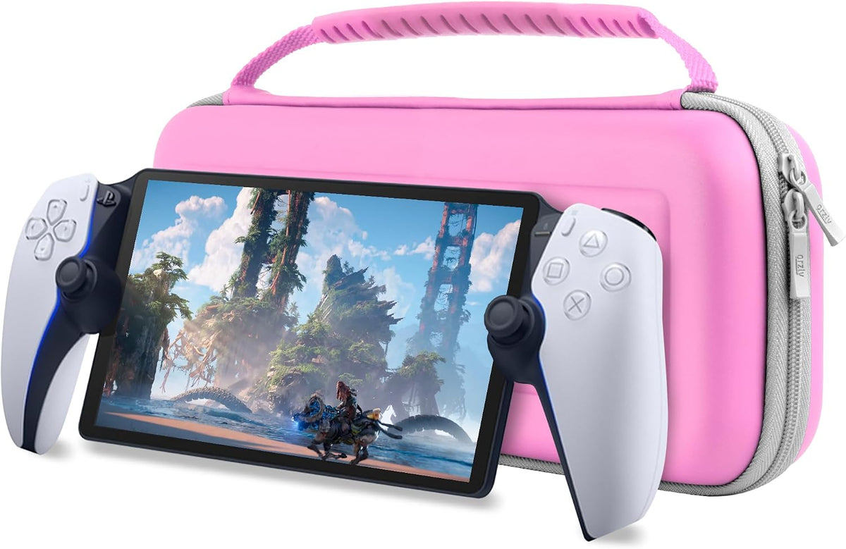 Carry Case designed for Playstation Portal remote player for PS5 Console holds accessories and offers Travel and Storage Protection for headset charger headset & more - Black/White - Gift box edition