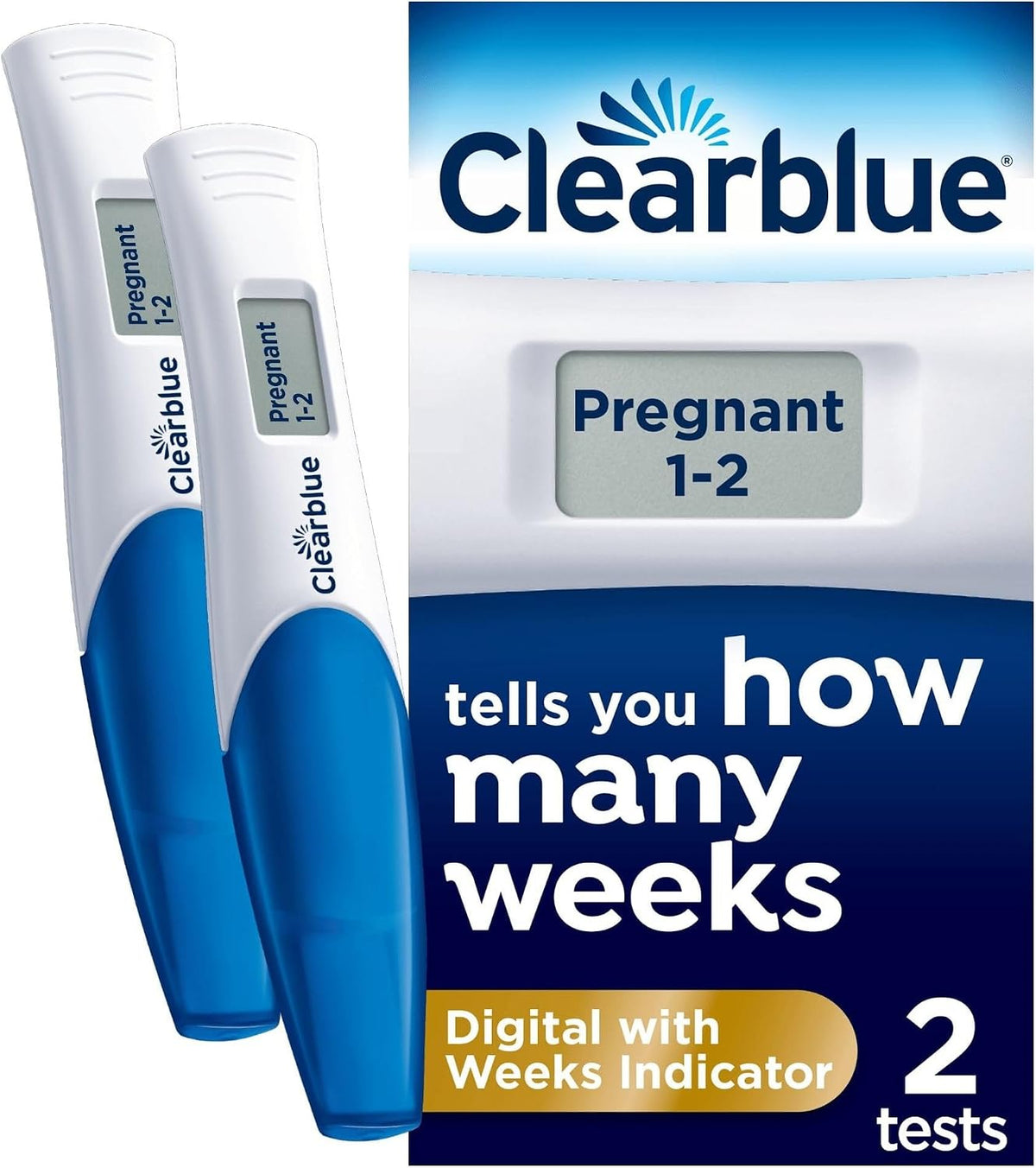 Clearblue Pregnancy Test Digital with Weeks Indicator, 2