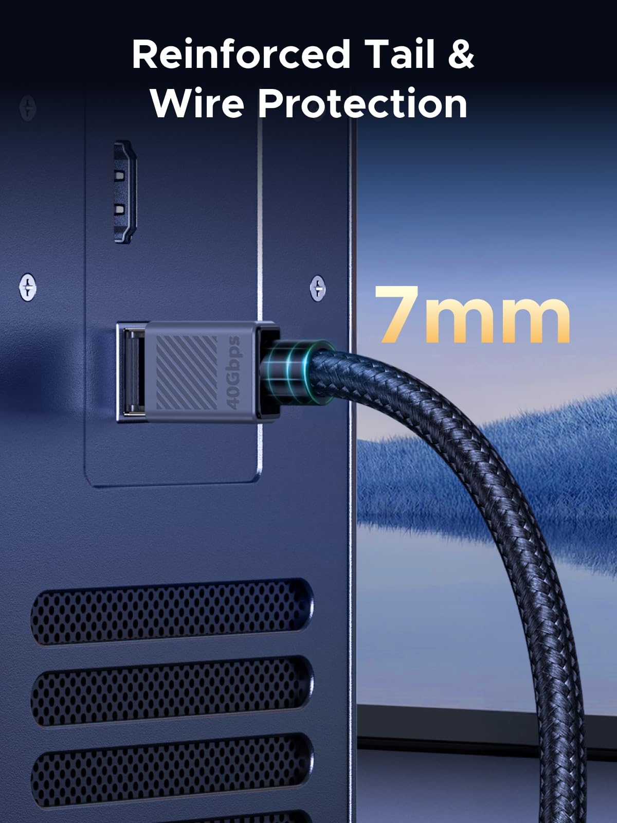 UGREEN Ethernet Cable 2m, Cat 8 High-Speed 40Gbps Internet Cable Braided