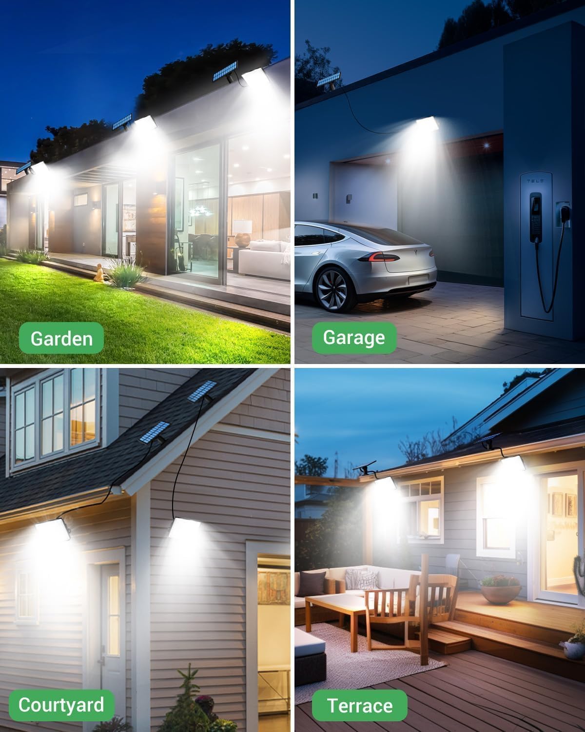 LOTMOS Solar Lights Outdoor, 342LED Remote Security Lights Motion Sensor