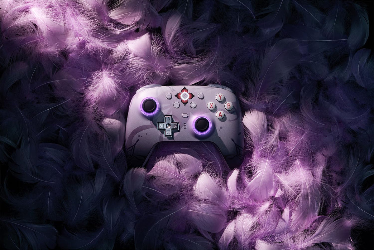8Bitdo Ultimate 2 Wireless Controller for Windows & Android, Gaming Controller with TMR Joysticks, Switchable Hall Effect/Tactile Triggers, Motion Control, RGB Fire Ring, 8Speed Wireless Tech, Purple
