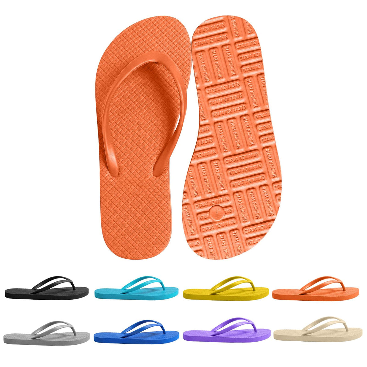 Women's Non-Slip Flip Flops Ultra Lightweight Basic Thongs Rubber Soft Slide Slip-on Shoes Beach Pool Shower Sandals