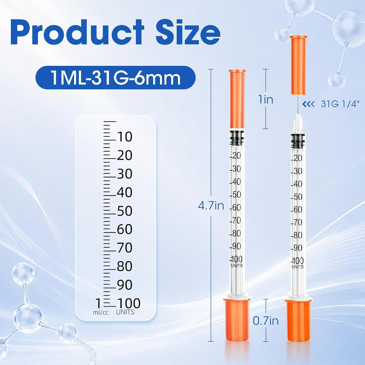 100PCS Transfer Tools, 1ml Plastic Tool 31g (6mm Long), Individually Sealed
