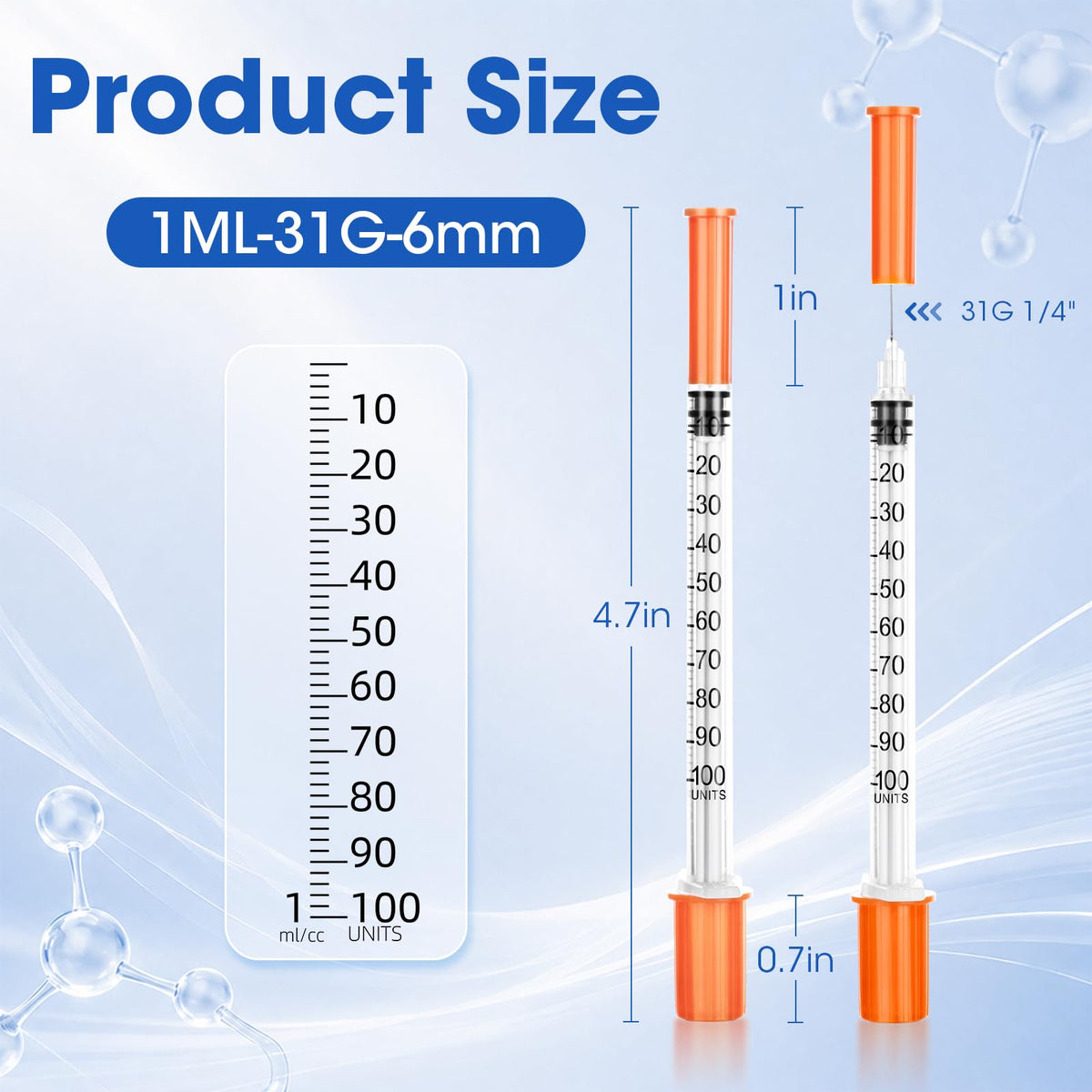 100PCS Transfer Tools, 1ml Plastic Tool 31g (6mm Long), Individually Sealed