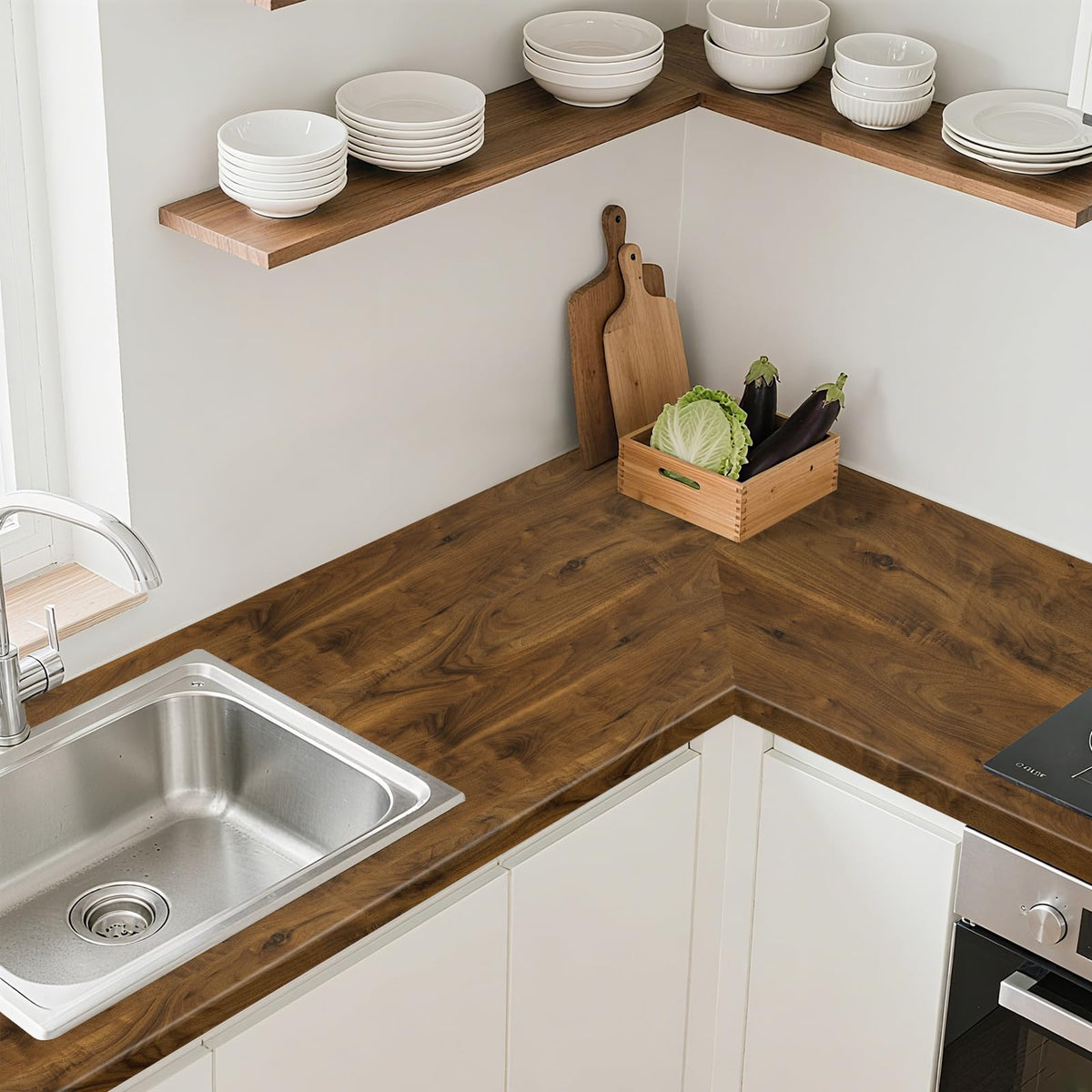 Abyssaly White Wood Effect Sticky Back Plastic for Furniture & Walls