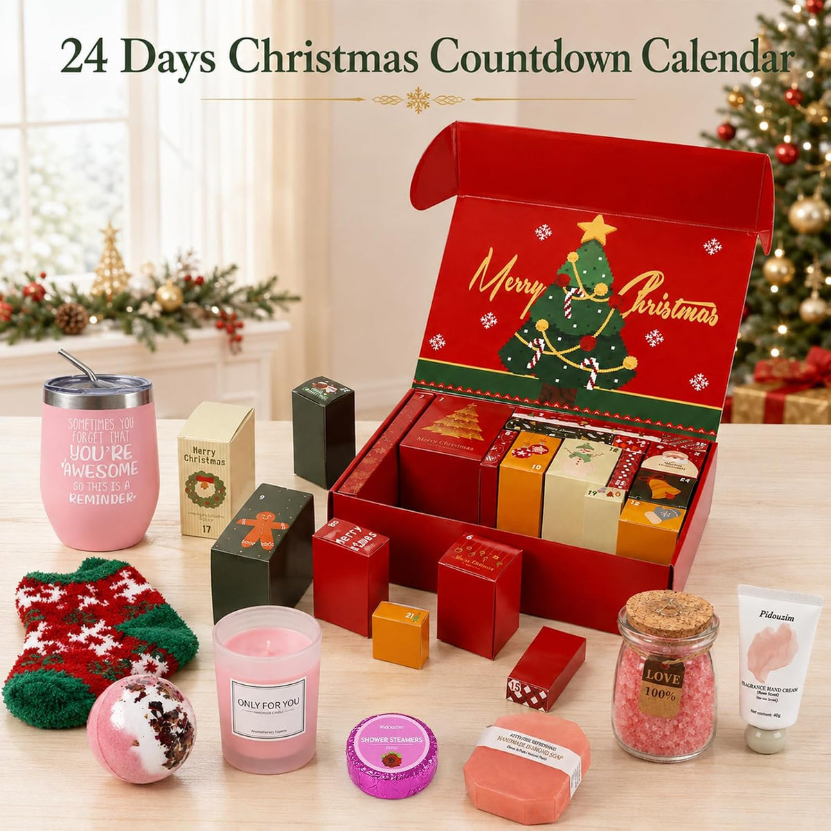 24 Pcs Bath Advent Calendar 2026 for Adult Women
