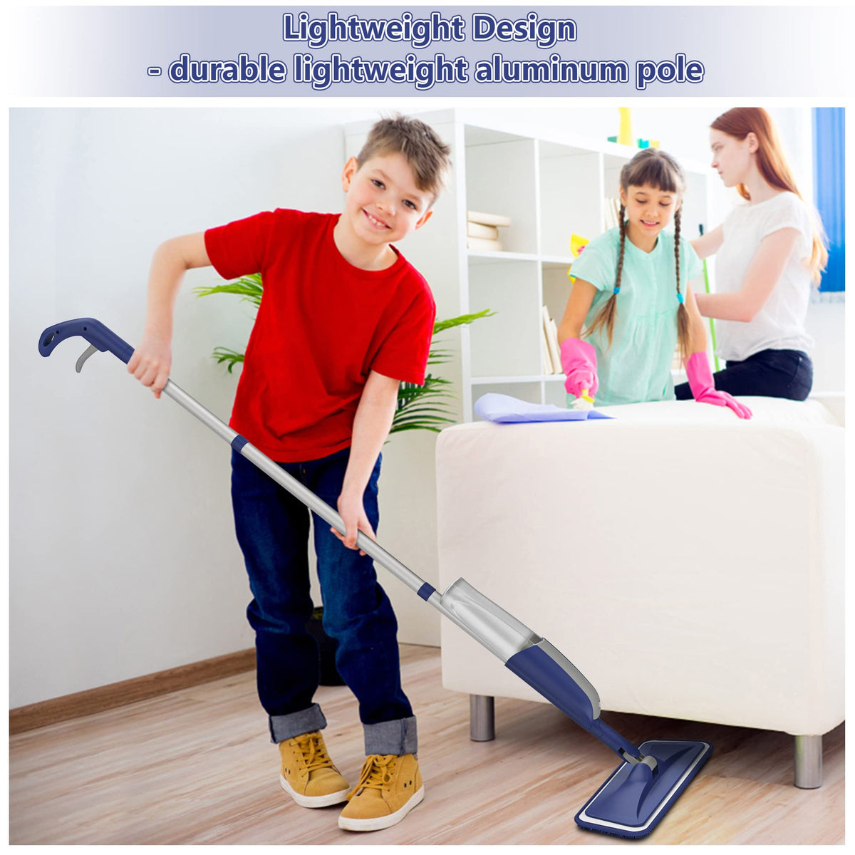 Spray Mops For Cleaning Floors - Microfiber Floor Mop with 3 Washable Pads