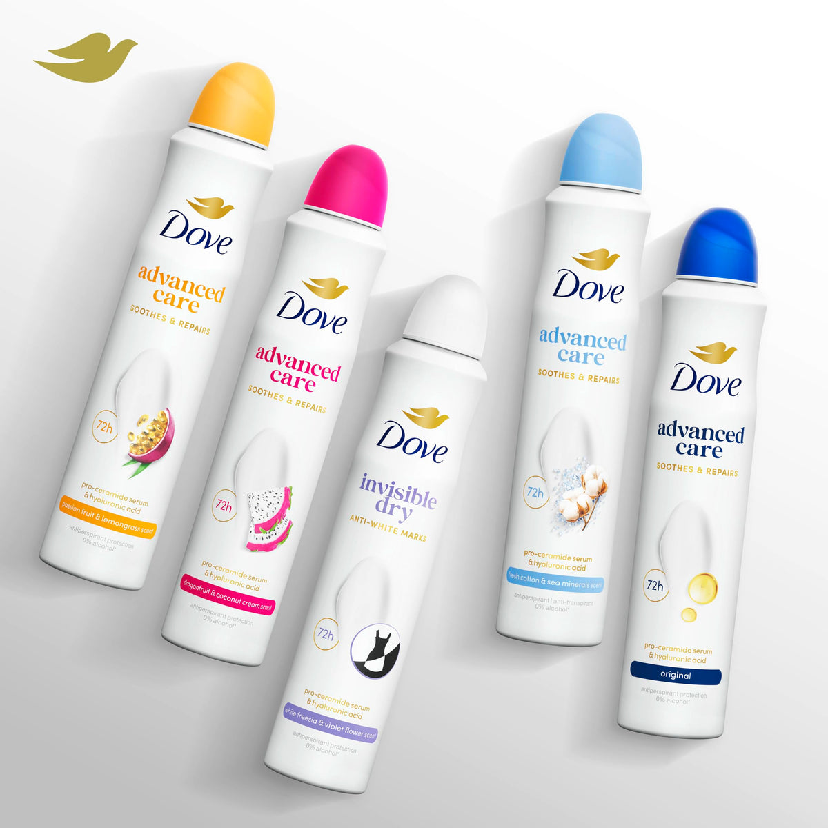 Dove Advanced Care Original Anti-perspirant Deodorant Spray with Triple Moisturising technology aerosol for 72 hours of protection 100 ml