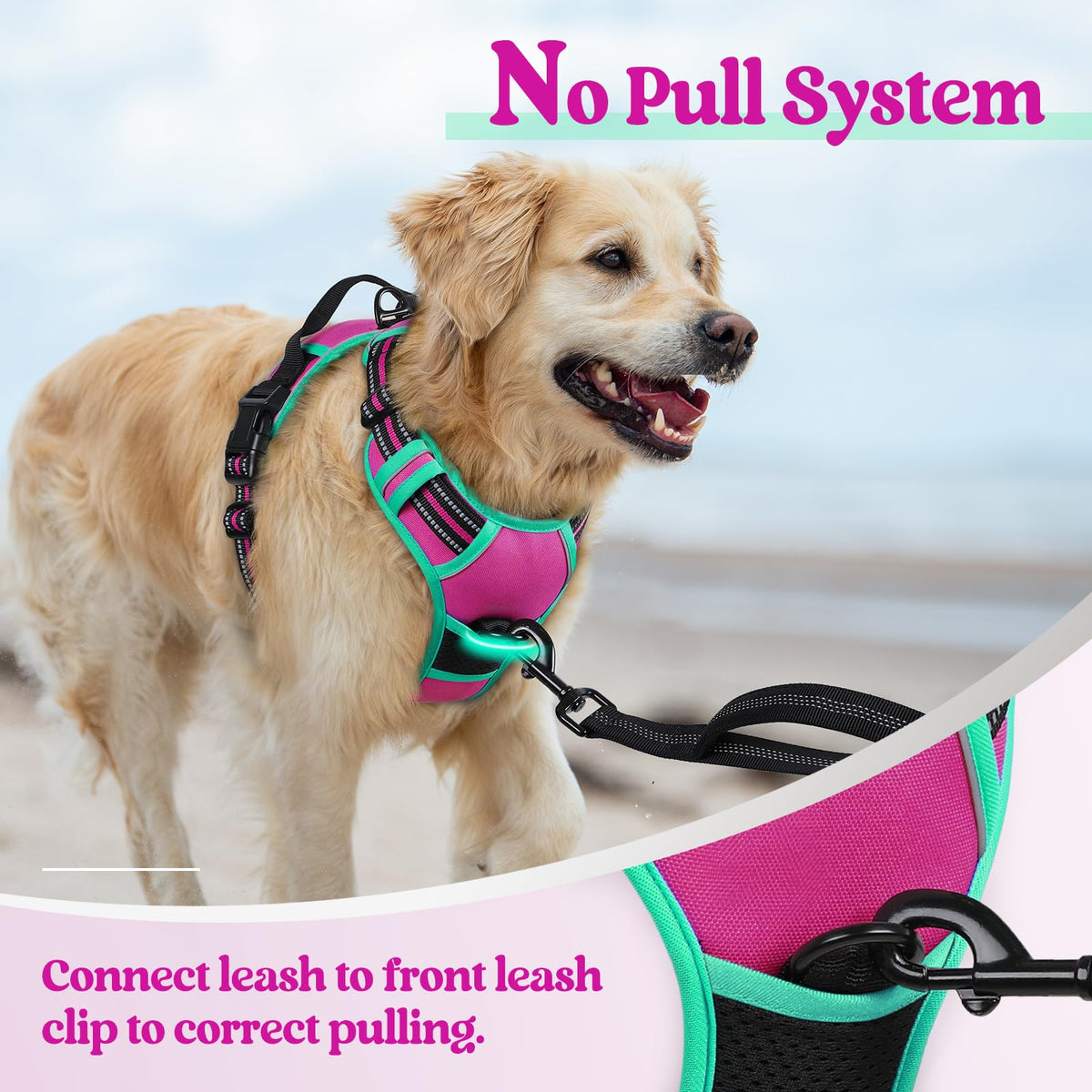 rabbitgoo Dog Harness Large Dog, No Pull Vest with Front Clip & Handle