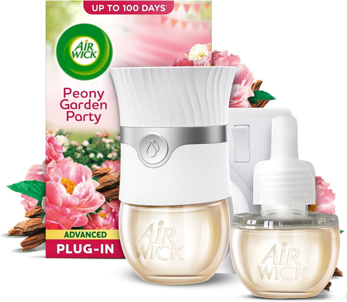 Air Wick Peony Garden Party Advanced Electrical Plug-in Kit 19ml, Lasts for up to 100 Days, Air Freshener