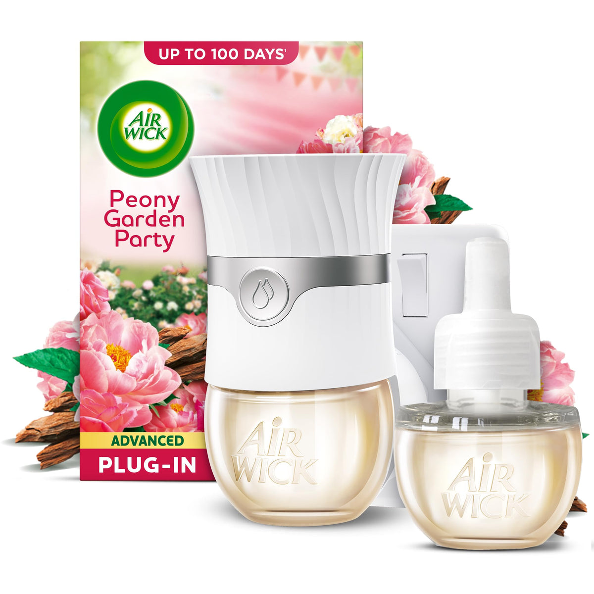 Air Wick Peony Garden Party Advanced Electrical Plug-in Kit 19ml, Lasts for up to 100 Days, Air Freshener