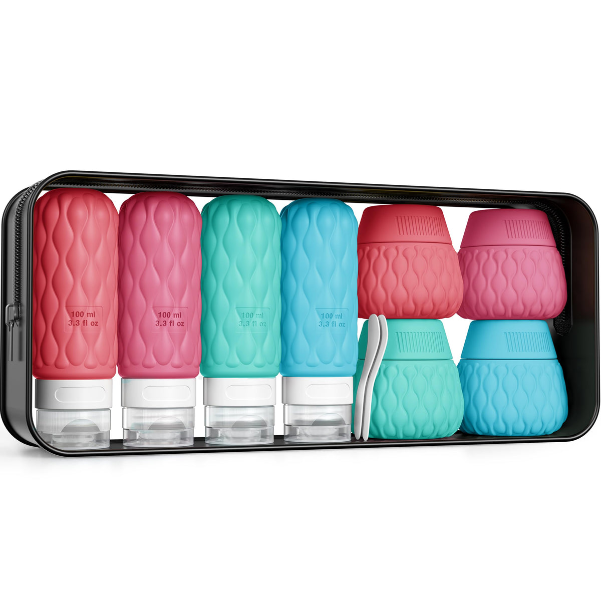 100ml Silicone Travel Bottles for Toiletries for Shampoo and Conditioner