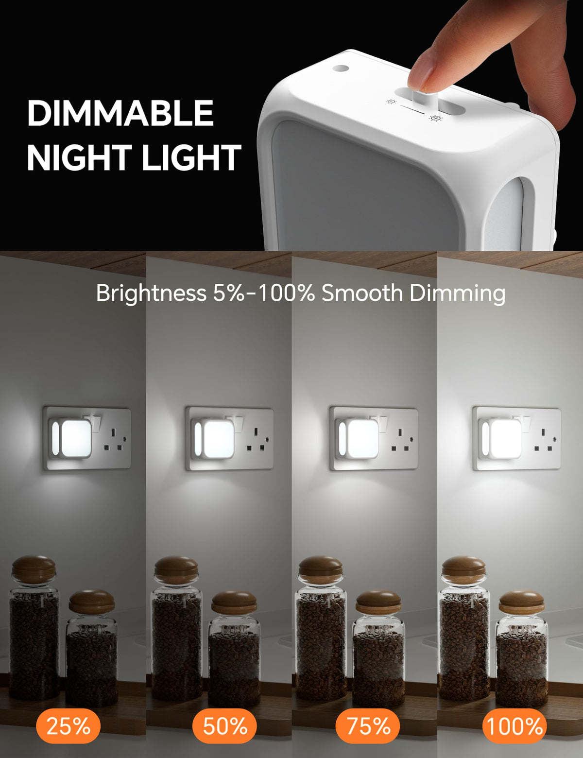 PURSNIC Night Light Plug in Wall, Dusk to Dawn, 3000K Warm White, 4 Pack