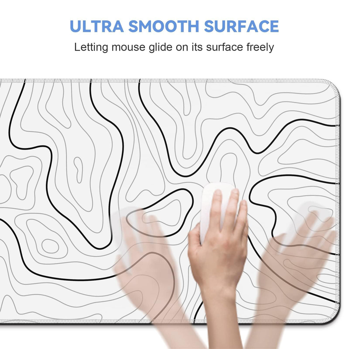 Rcege Large Gaming Mouse Pad Extended Desk Mat with Non Slip Stitched Edge