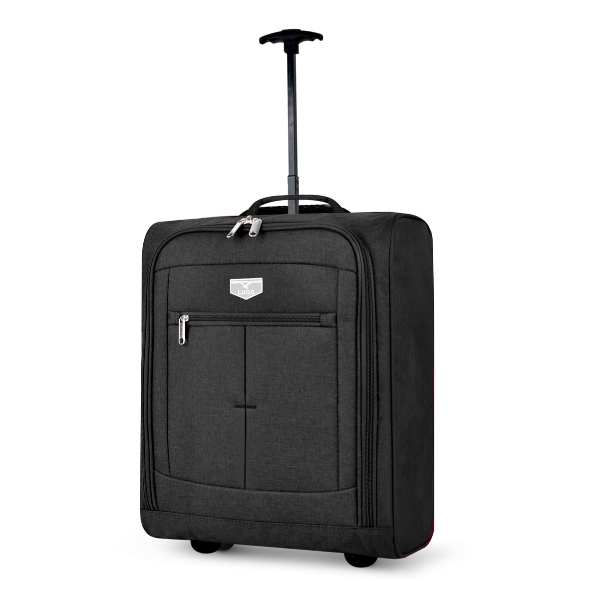 LUGG Lightweight Cabin Luggage, 600D Polyester, Solid Wheels, 45x36x20cm