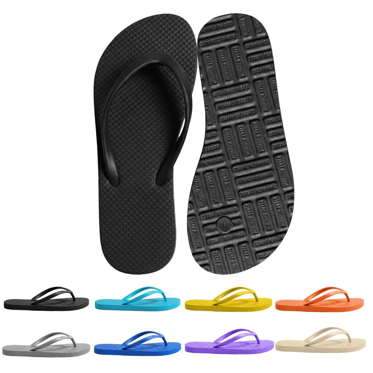 Women's Non-Slip Flip Flops Ultra Lightweight Basic Thongs Rubber Soft Slide Slip-on Shoes Beach Pool Shower Sandals