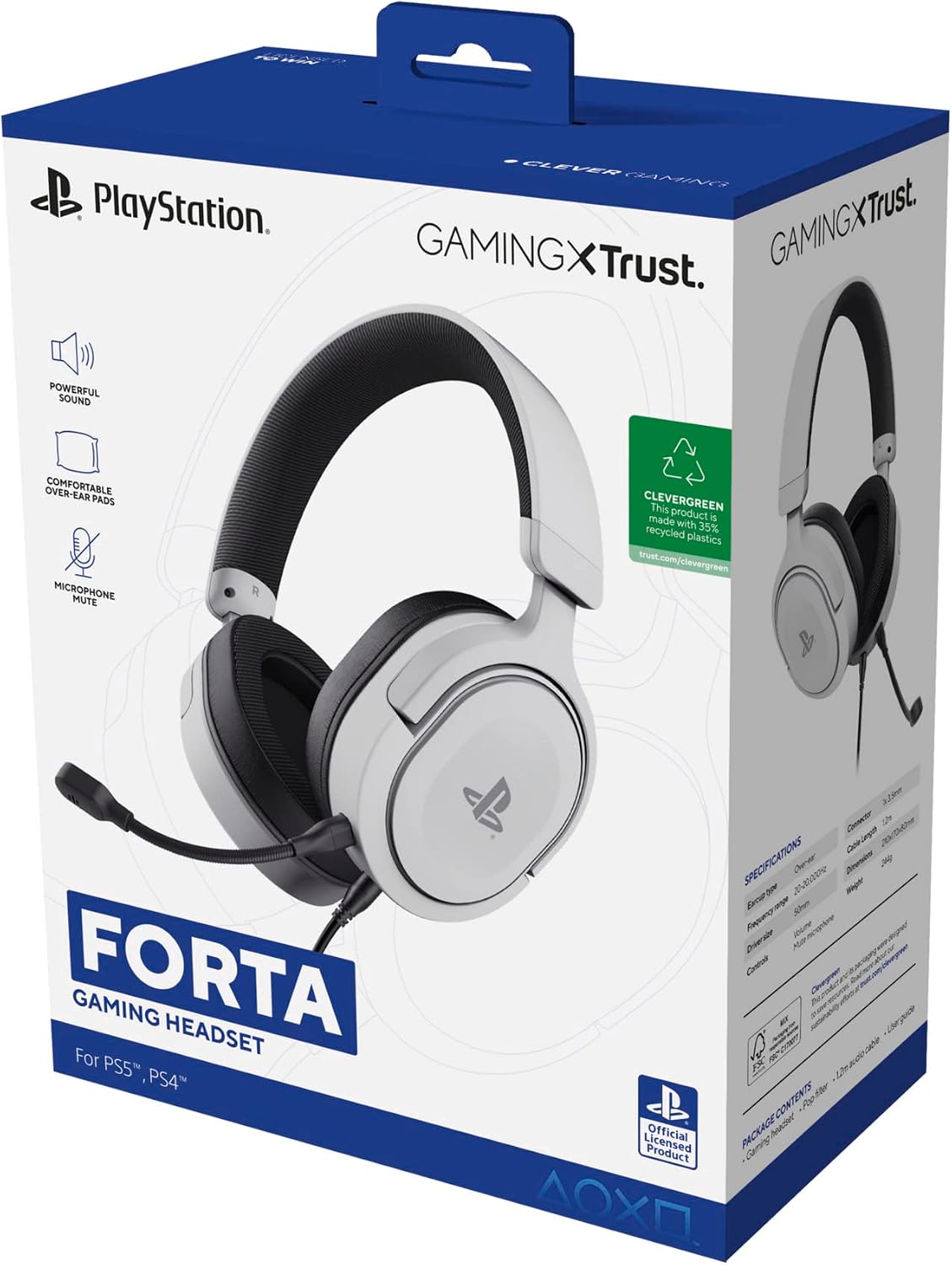 GXTrust Forta Gaming Headset Officially Licensed for PlayStation 5, White