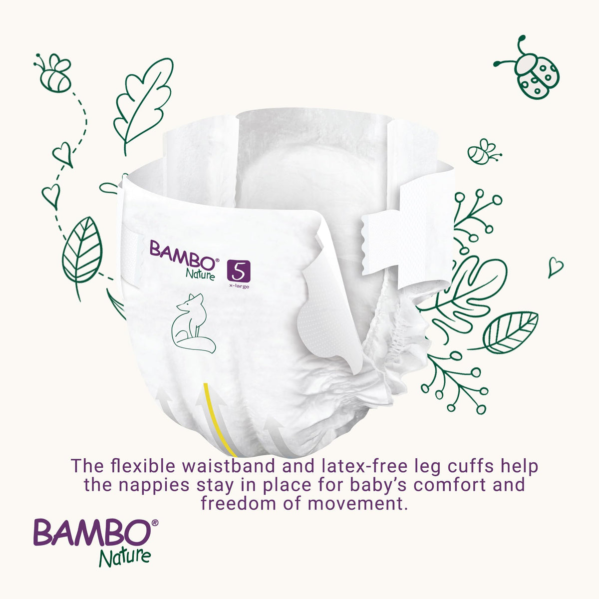 Bambo Nature Premium Eco Nappies, Premature Size 0 (2-7lb/1-3kg), XXS, Pack of 24, Eco-Labelled Nappies, Enhanced Leakage Protection, Secure and Comfortable Baby Nappy
