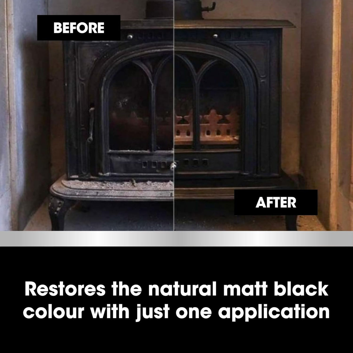Furniture Clinic Stove Care Kit – Clean and Restore Log Burners, Grates, & Fireplaces – Removes Soot and Dirt – Stove Glass & Metal Cleaner and Stove Polish