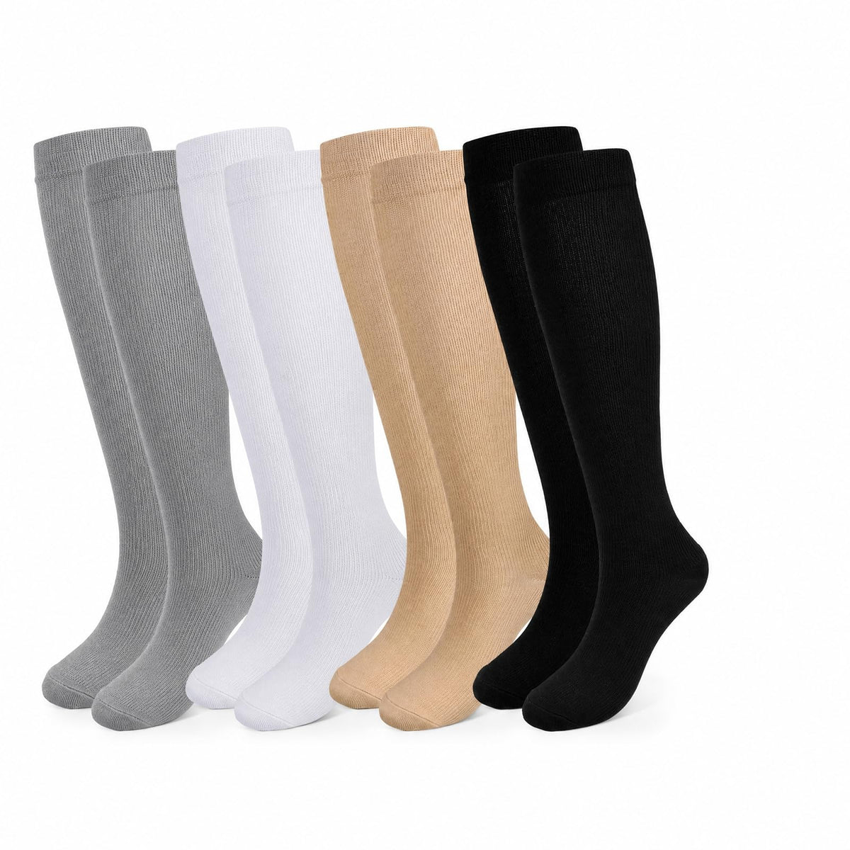 Compression Socks, (2/4/6/7 Pairs) for Men & Women 15-20 mmHg is Best for Athletics, Running, Flight Travel, Support