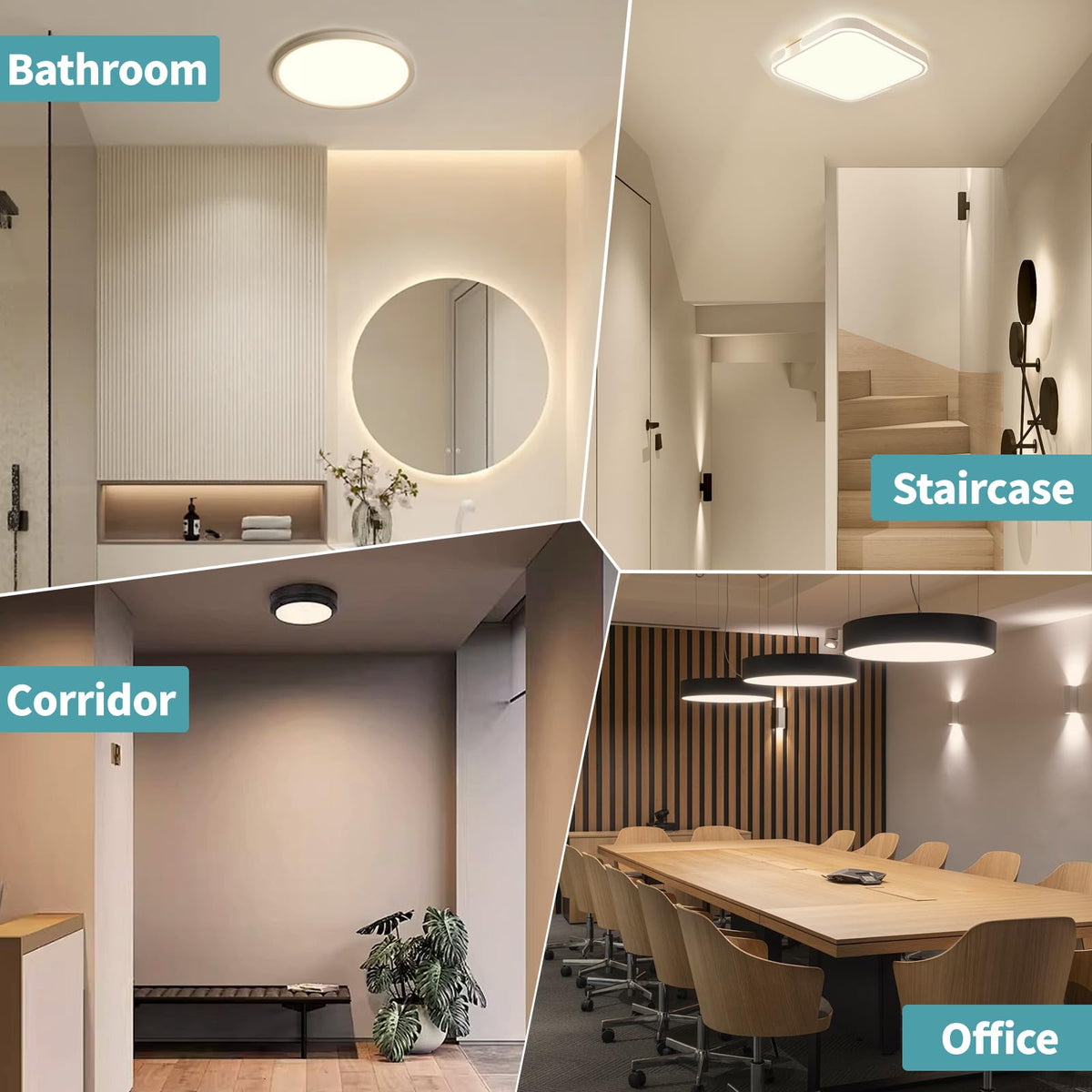 4-PIN 16W(Size: 13.3cm*13.3cm) GR10Q Compact Fluorescent Lamp Non-Dimmable Warm White 3500K, 4PIN (Not 2Pin) Recessed Ceiling Light, CFL Light Bulb, Low Energy Light Bulb, Suitable for Indoor Corrido