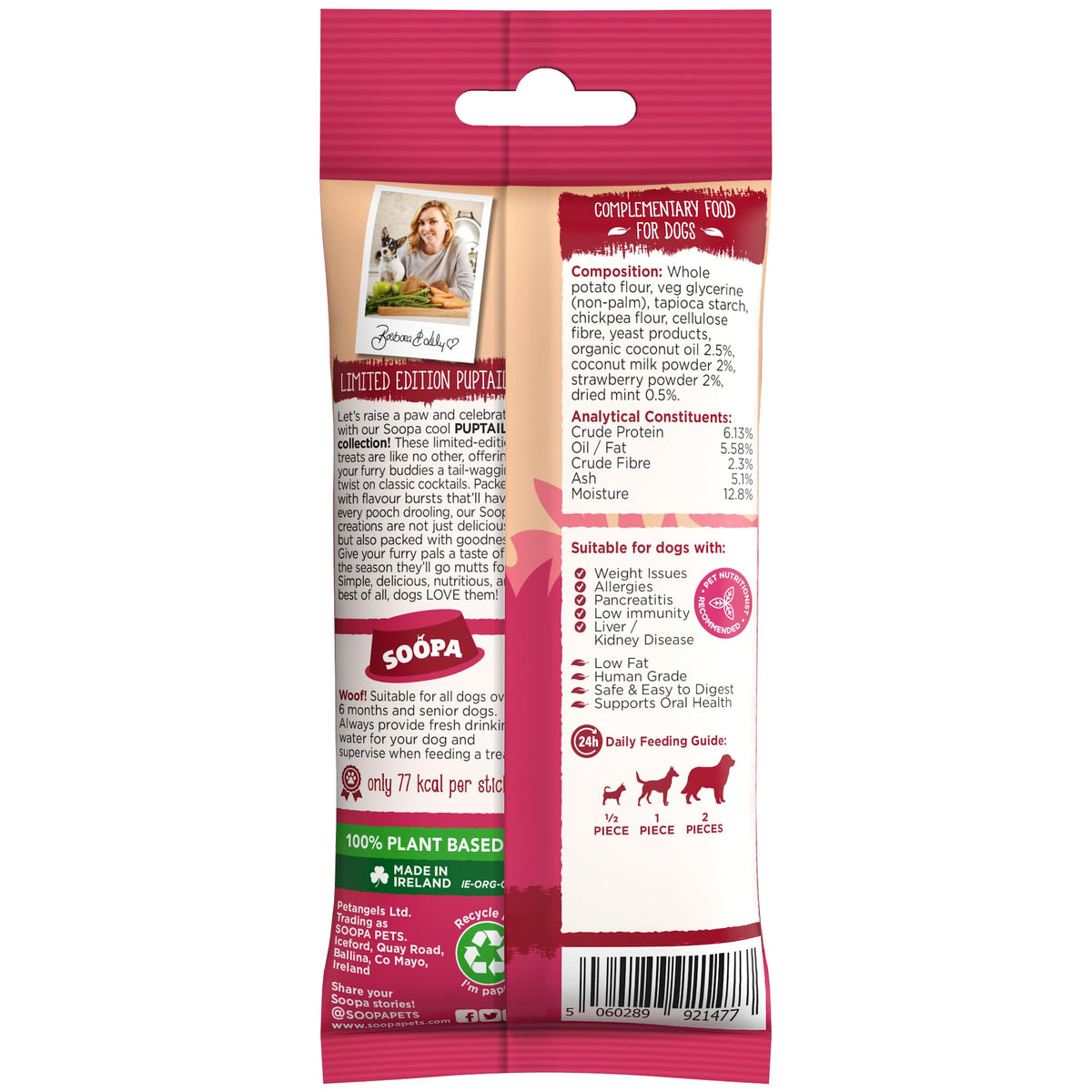 Soopa Carrot & Pumpkin Dog Dental Sticks, Chews to Clean Teeth, 100 g, 1-Pk