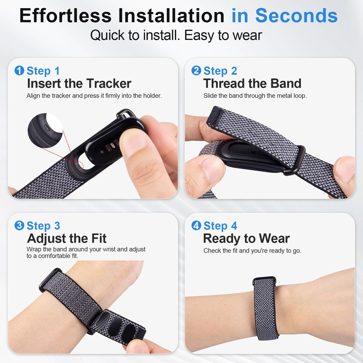 Compatible with Google Fitbit Air Strap Nylon Loop Sport Replacement Band