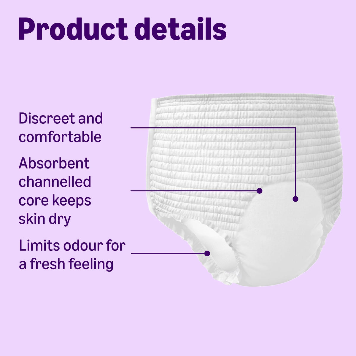 Healthcare by Amazon Discreet Incontinence Lady Pants, Plus Absorbency, Large, 40 Count (4 Packs of 10), White, (Previously Amazon Basic Care) - Packaging May Vary