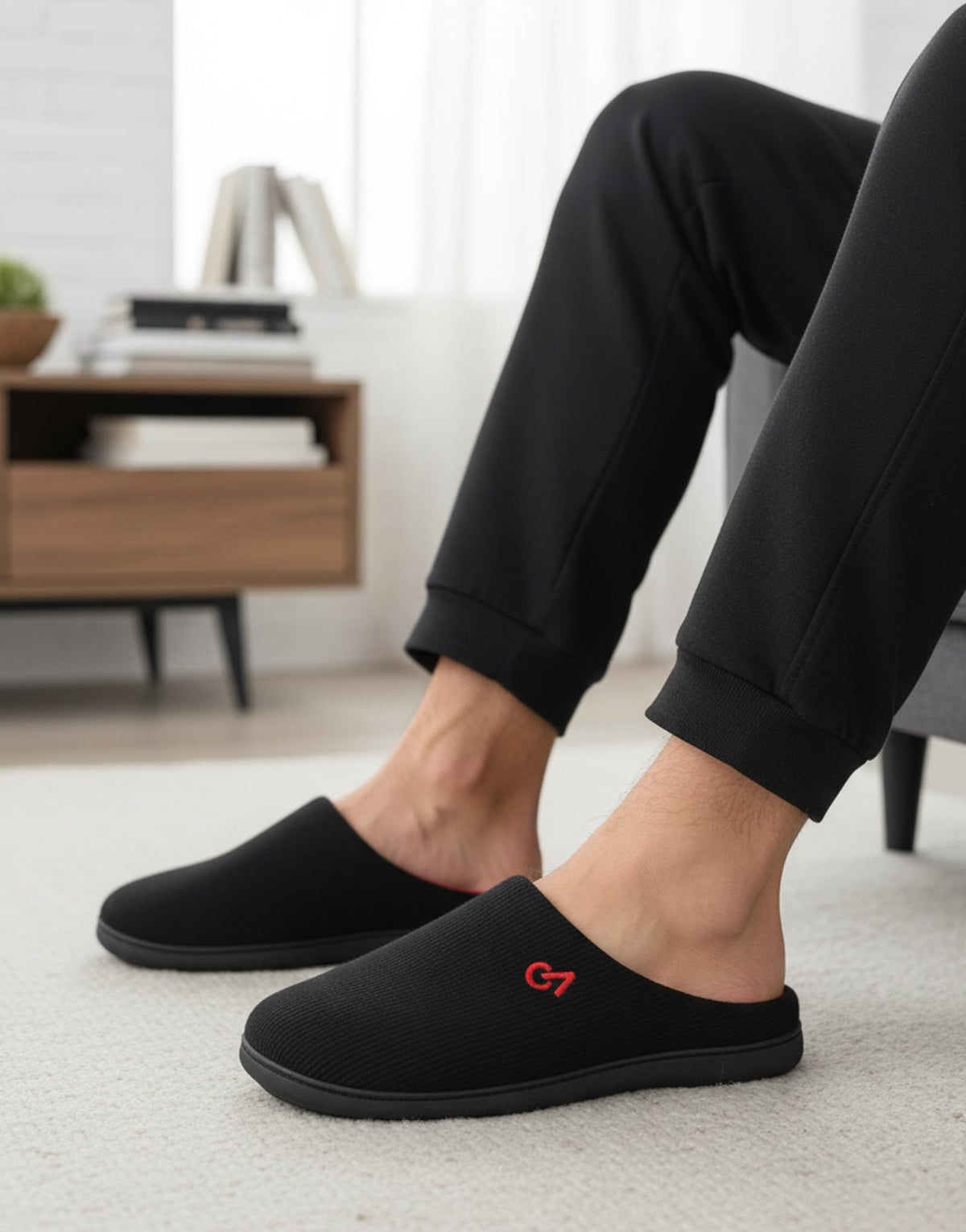VeraCosy Men's Two-Tone Memory Foam Slippers