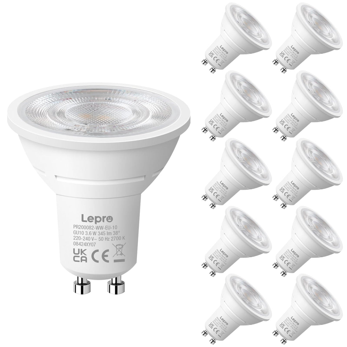 Lepro GU10 LED Spotlight Bulbs, Neutral White 4000K, 50W Equivalent,10-Pack
