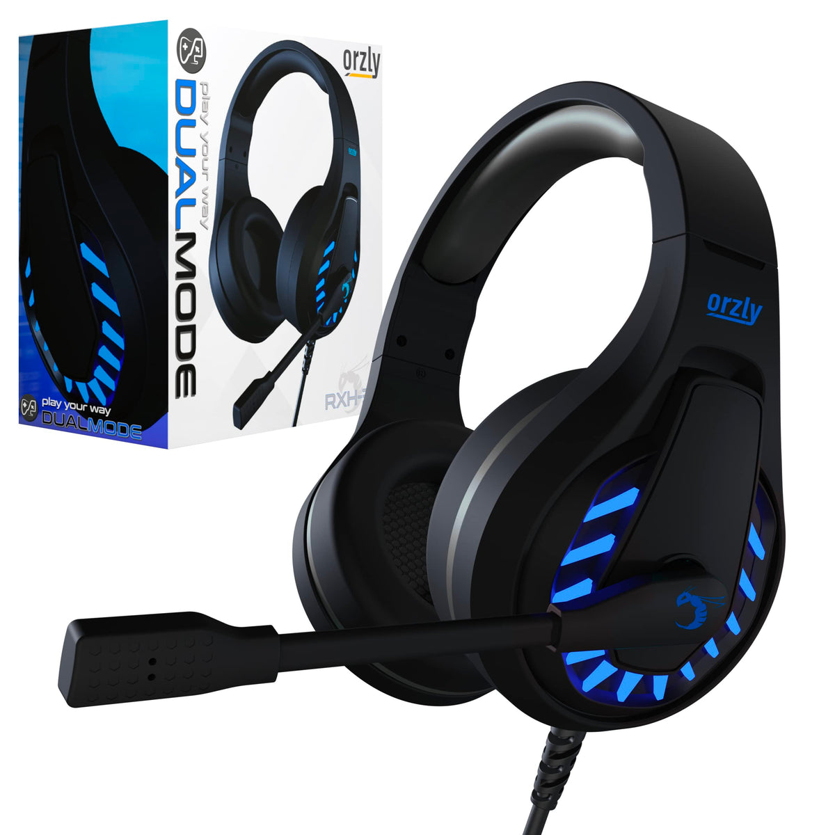 Orzly Gaming Headset for PC and Gaming Consoles compatible with PS5, PS4, XBOX SERIES X | S, XBOX ONE, Nintendo Switch & Steam Deck with noise cancelling mic - RXH-30 Siberia Edition