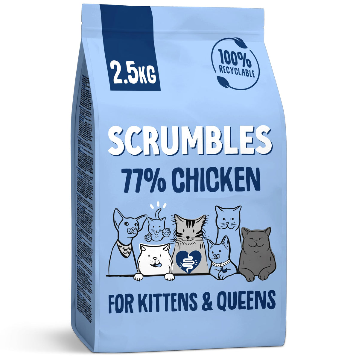 Scrumbles All Natural Dry Cat Food With Chicken and Fresh Salmon, High Protein Food for Adults And Seniors, 2.5 Kg,pink bag