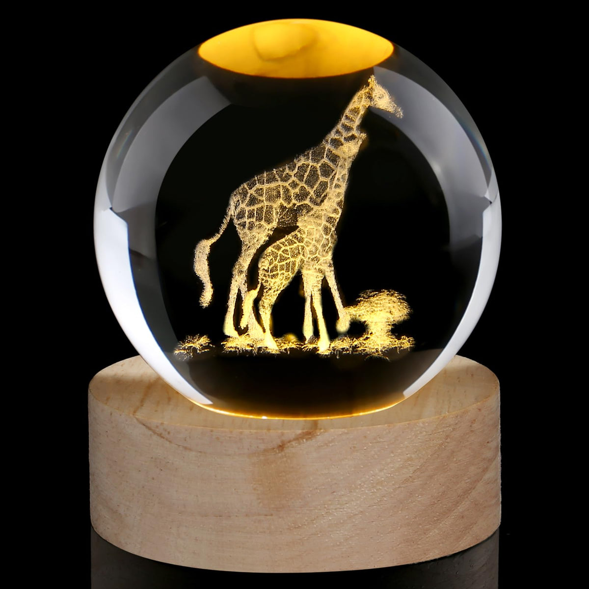 Glass Christmas Reindeer 3D Crystal Ball Christmas Ornaments