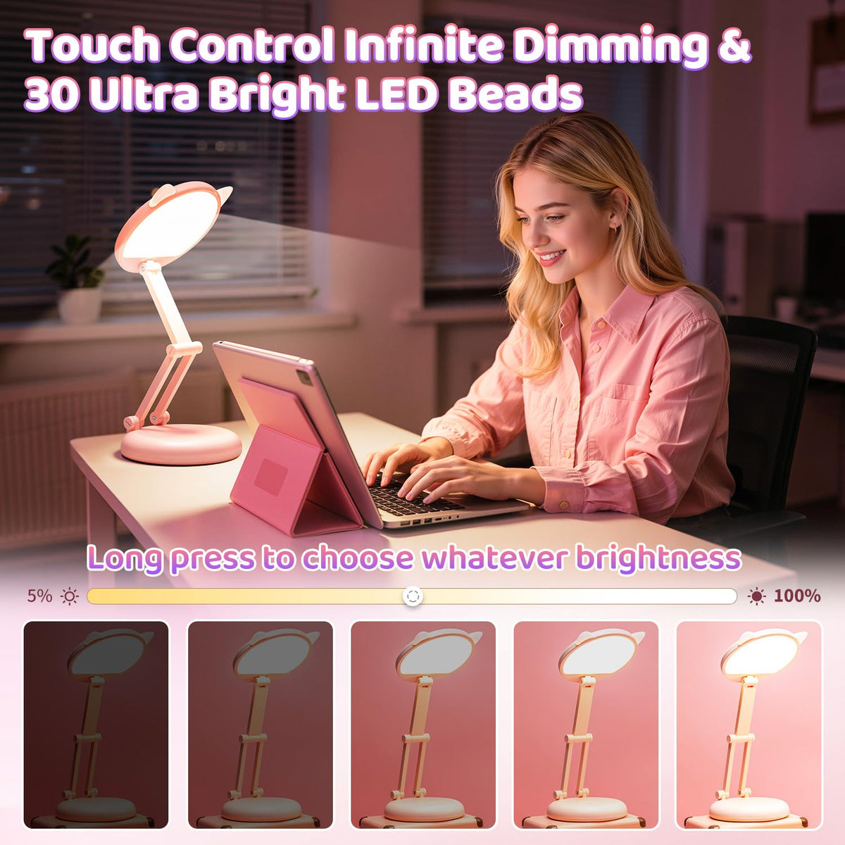 One Fire Rechargeable lamp, Portable Light, Reading Light,Long Battery Life