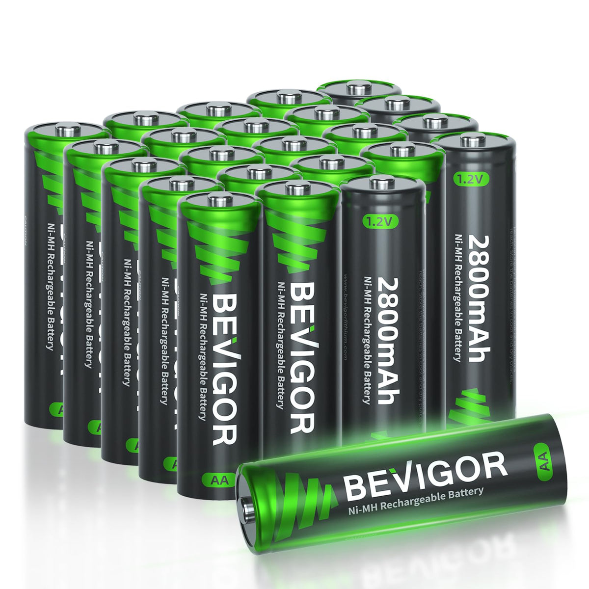 BEVIGOR AA Rechargeable Batteries 8 Pack, 1500 Cycles 2800mAh 1.2V High Capacity AA Ni-MH Rechargeable Batteries, Precharged