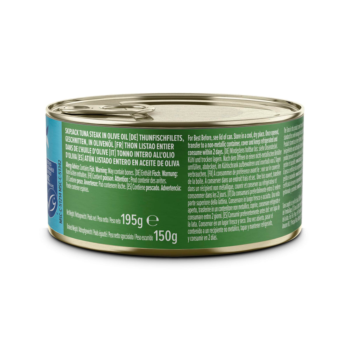 by Amazon MSC Skipjack Tuna Chunks in Spring Water, 4x145g